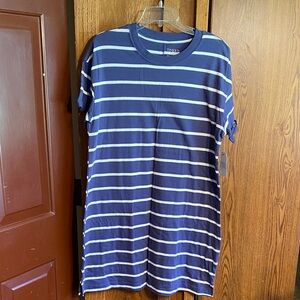 Nautica Navy and White Striped Short Sleeve summer dress